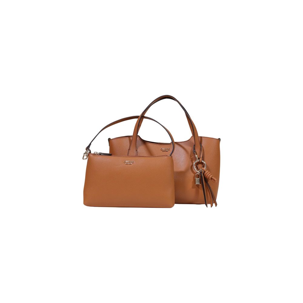Guess Lucci Girlfriend Satchel Beige Polyethylene Handbag