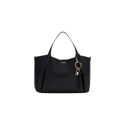 Bolso de Mano Guess de Polietileno Negro Estructurado