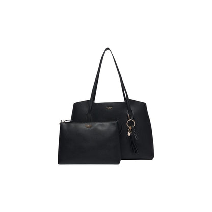 Guess Bolso Negro De Polietileno Gran Capacidad Y Diseño Estructural