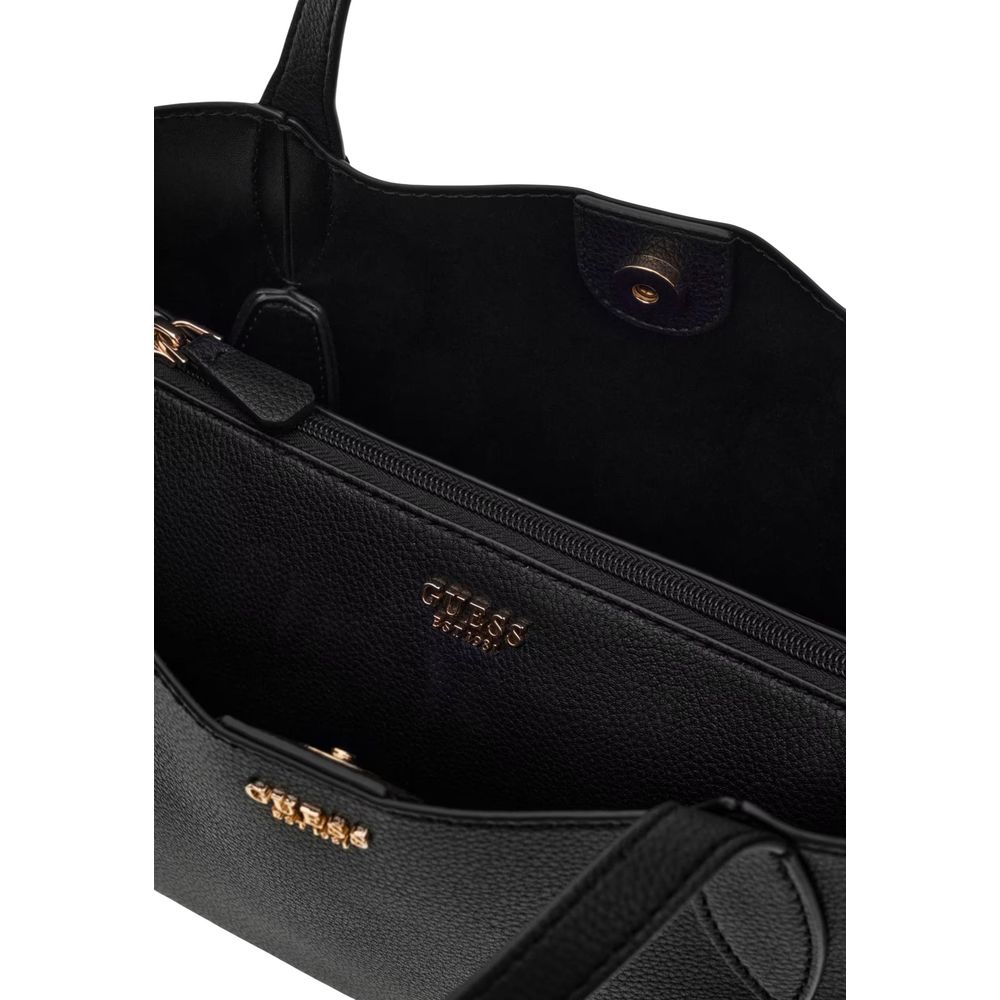 Bolso de Mano Guess de Polietileno Negro Estructurado