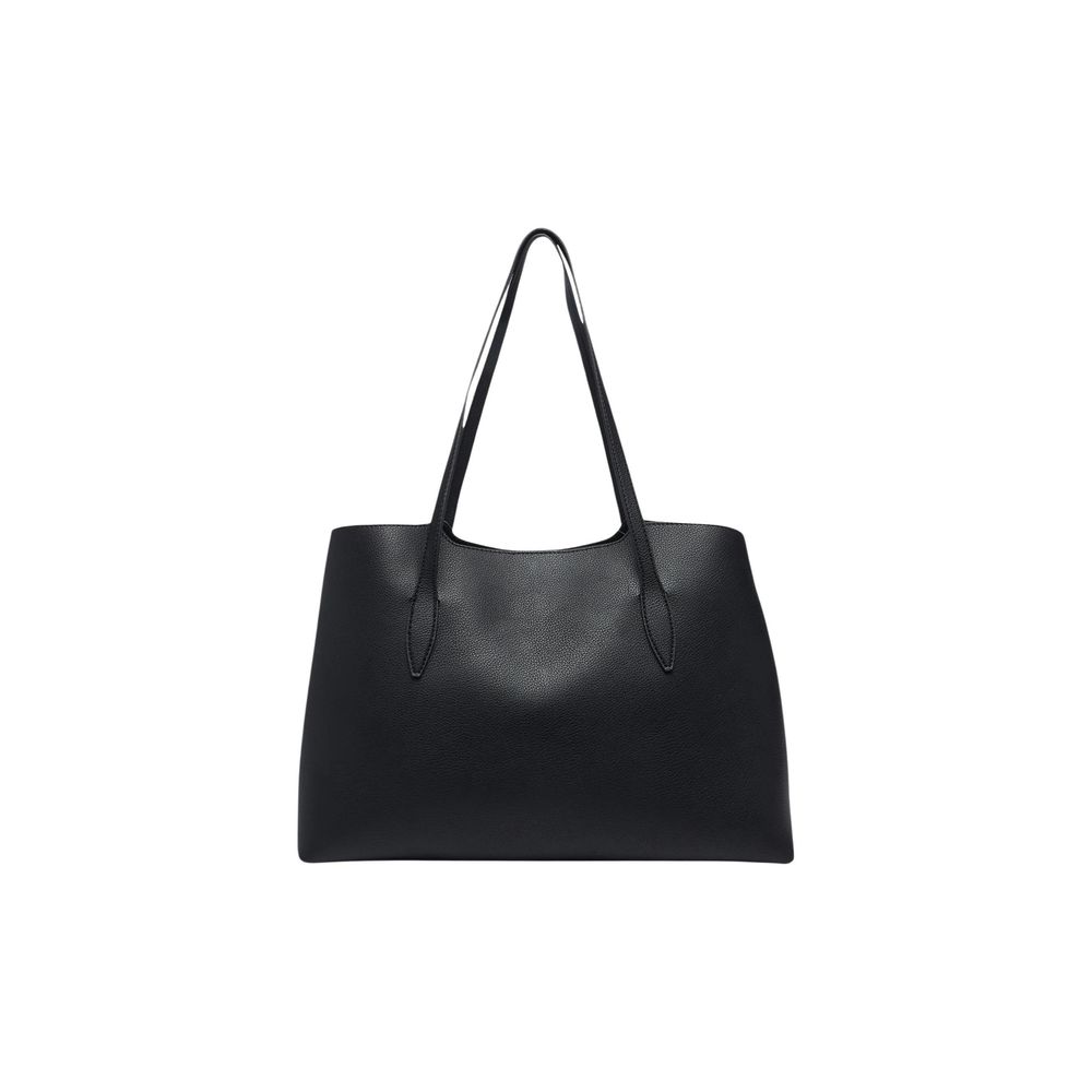 Guess Bolso Negro De Polietileno Gran Capacidad Y Diseño Estructural