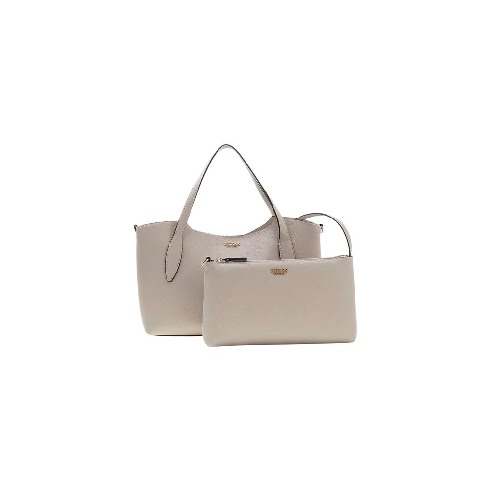 Bolso De Mano Guess En Poliuretano Beige De Gran Capacidad
