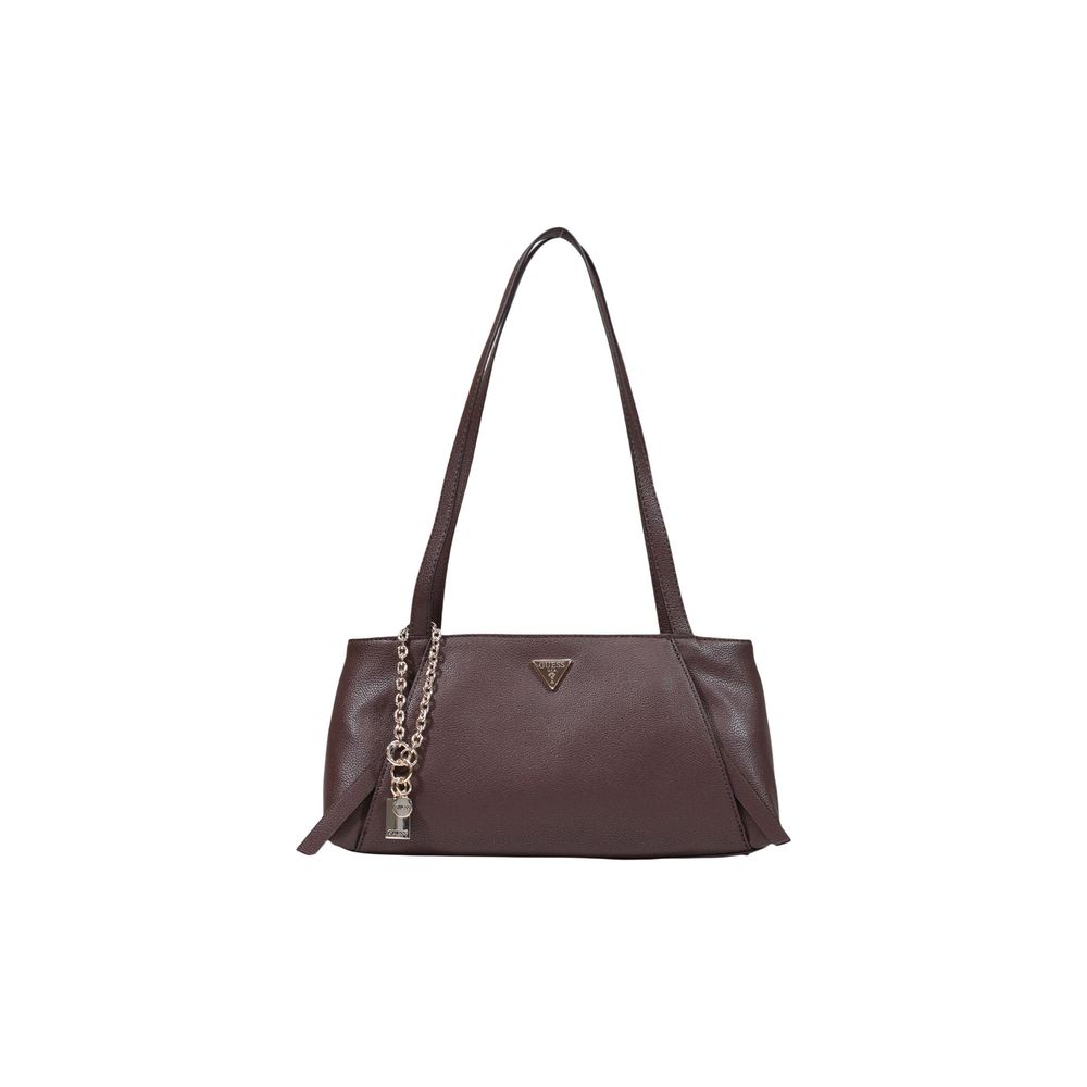 Bolso De Mano Guess Polietileno Marrón Modelo Lucci
