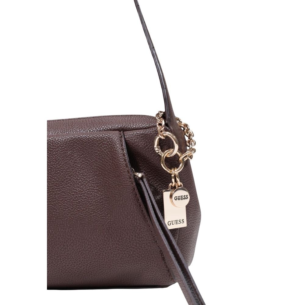 Guess Brown Flat Texture Polyethylene Handbag