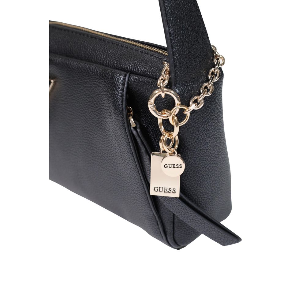 Bolso De Mano Polietileno Negro De Guess Colección Lucci
