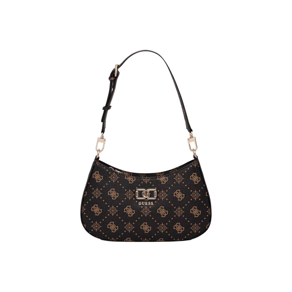 Bolso De Mano De Polietileno Marrón Guess Emelie Logo