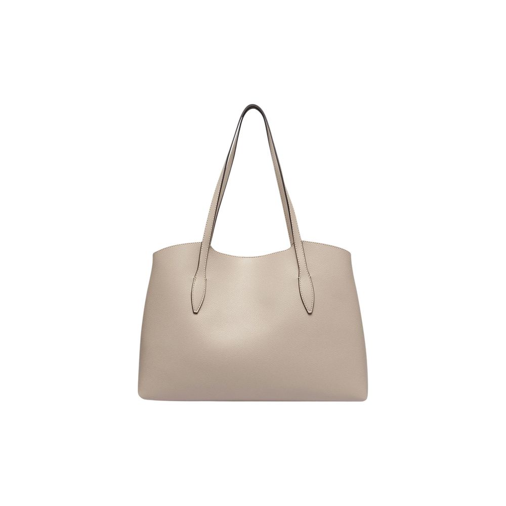 Bolso De Mano De Polietileno Acabado Metálico Dorado Guess