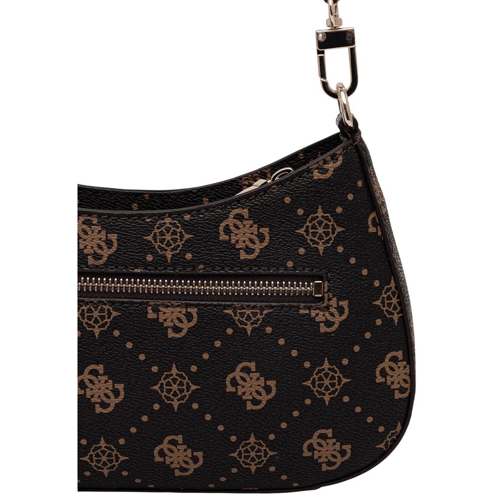 Bolso De Mano De Polietileno Marrón Guess Emelie Logo