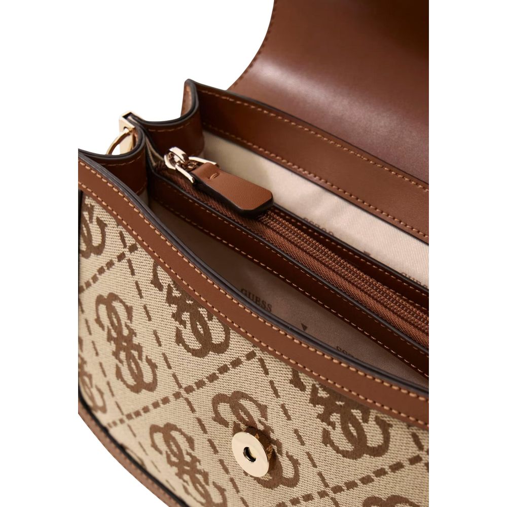 Guess Audrey Collection White Polyester Crossbody Bag