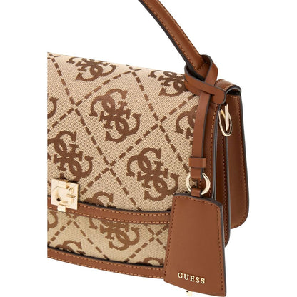 Guess Audrey Collection White Polyester Crossbody Bag