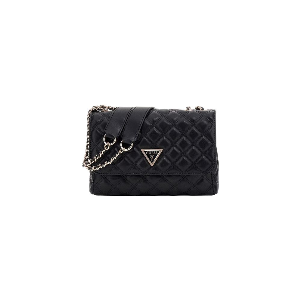 Guess Bolso De Mano Negro De Polietileno Con Top Zip