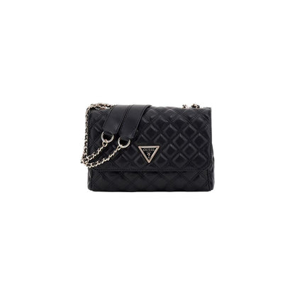 Guess Bolso De Mano Negro De Polietileno Con Top Zip