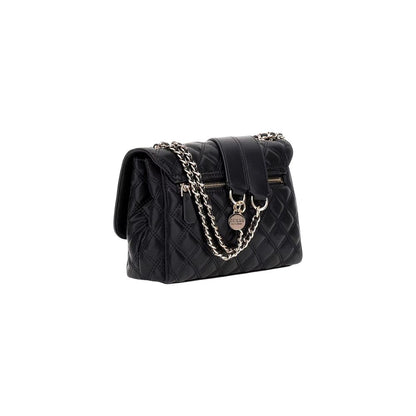 Guess Bolso De Mano Negro De Polietileno Con Top Zip
