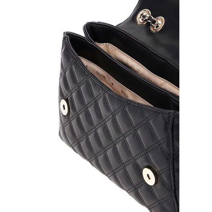 Guess Bolso De Mano Negro De Polietileno Con Top Zip