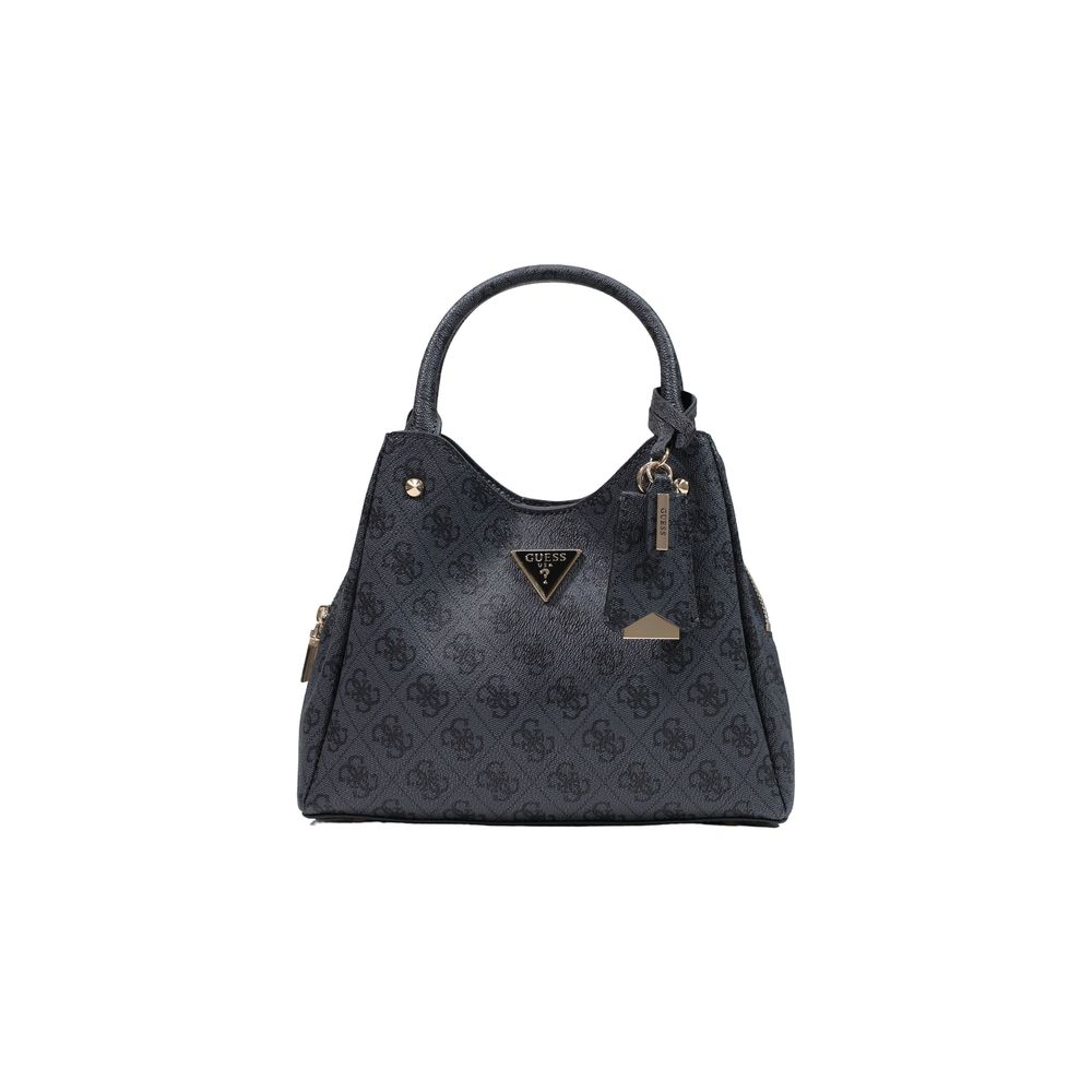 Bolso De Mano De Polietileno En Tono Gris Con Logotipo De Guess