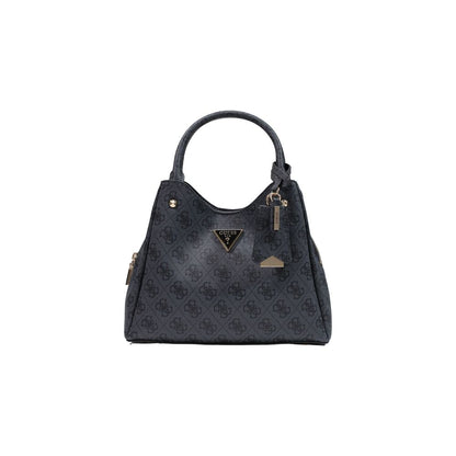 Bolso De Mano De Polietileno En Tono Gris Con Logotipo De Guess