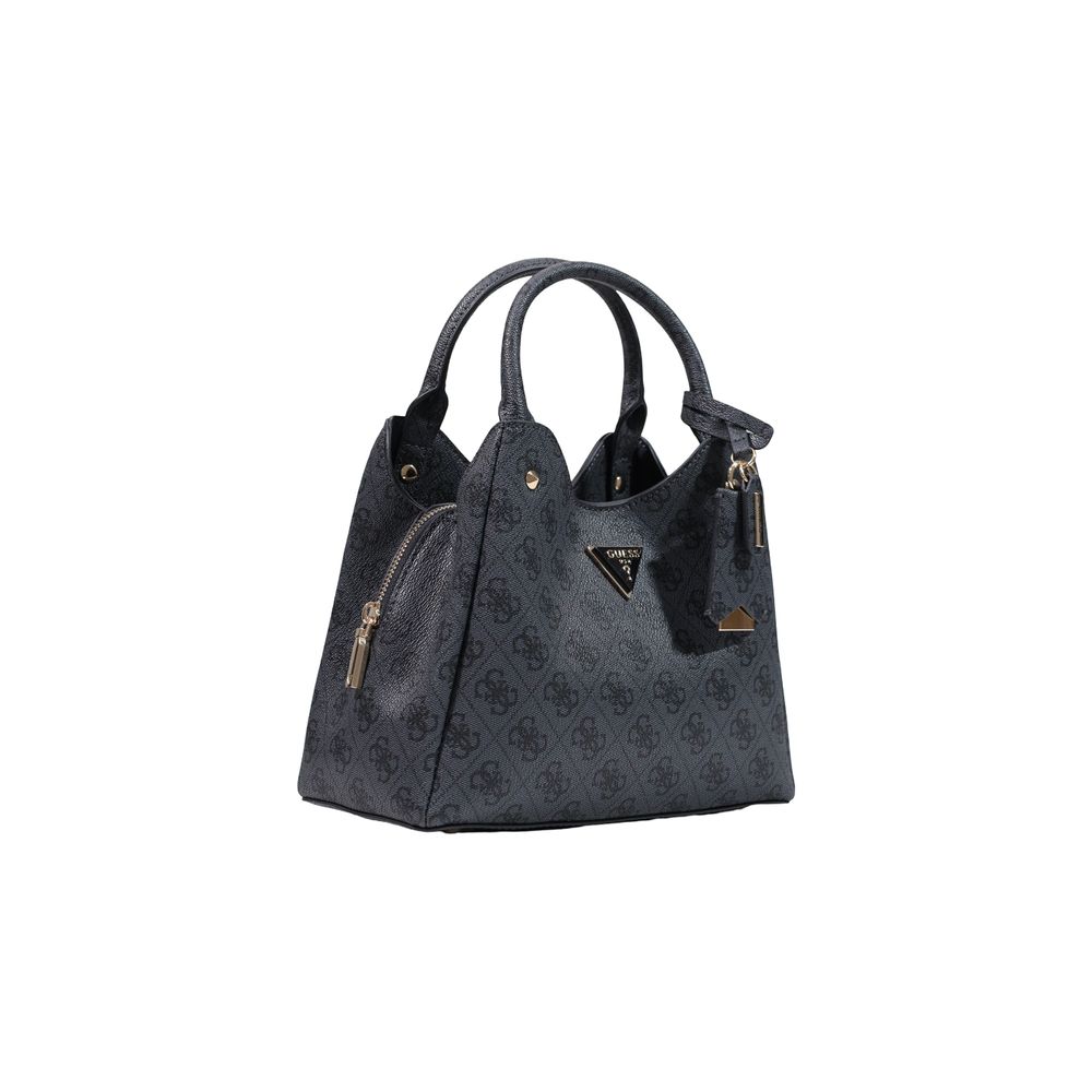 Bolso De Mano De Polietileno En Tono Gris Con Logotipo De Guess