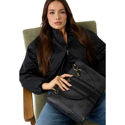 Bolso De Hombro Guess Gris De Poliuretano Modelo Elsie Hwss96 72250