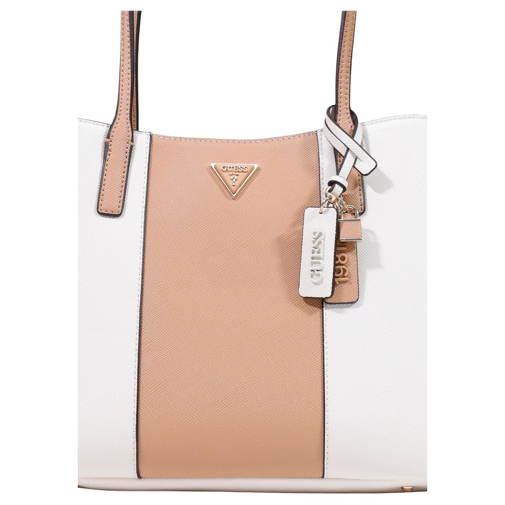 Bolso De Polietileno Beige Guess Bramina Small Satchel Hwzg96