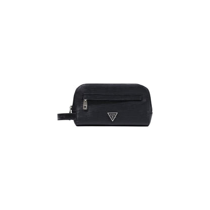 Guess Black Polyethylene Double Zipper Clutch Bag
