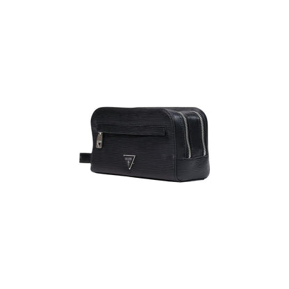 Guess Black Polyethylene Double Zipper Clutch Bag