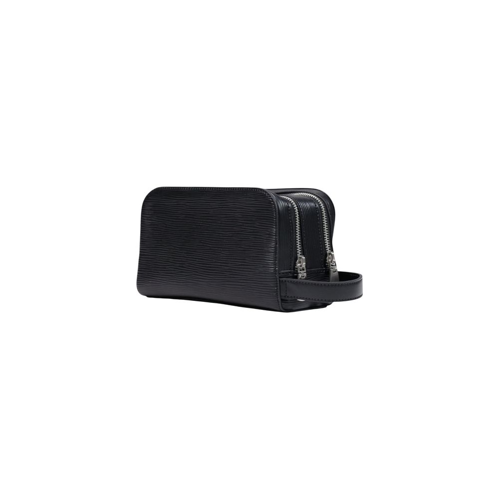 Guess Black Polyethylene Double Zipper Clutch Bag