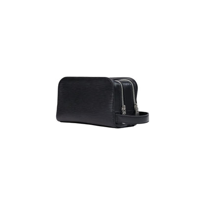 Guess Black Polyethylene Double Zipper Clutch Bag