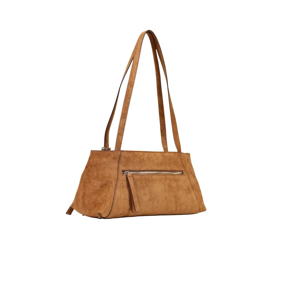 Guess Coleen Brown Polyester Handbag with Long Handles