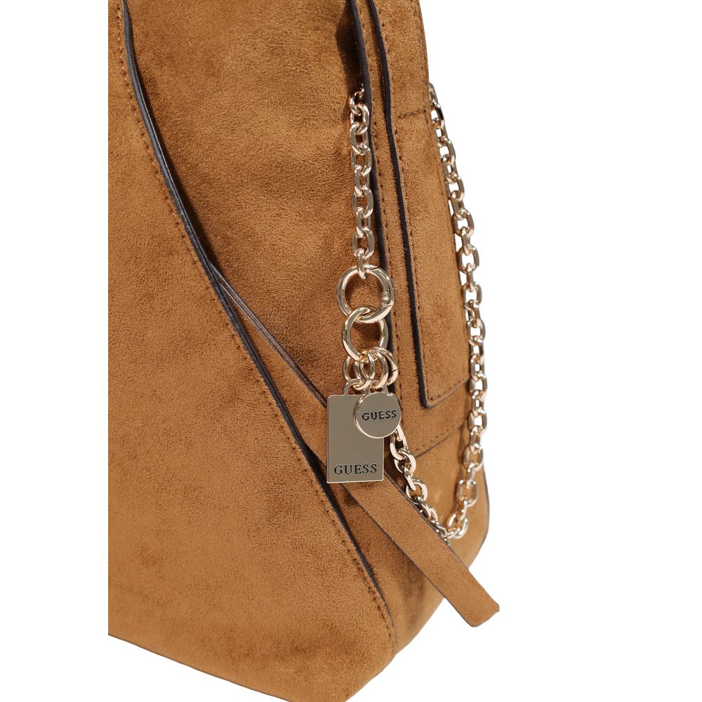 Bolso De Mano De Poliéster Marrón Guess Coleen Small