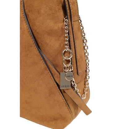 Bolso De Mano De Poliéster Marrón Guess Coleen Small