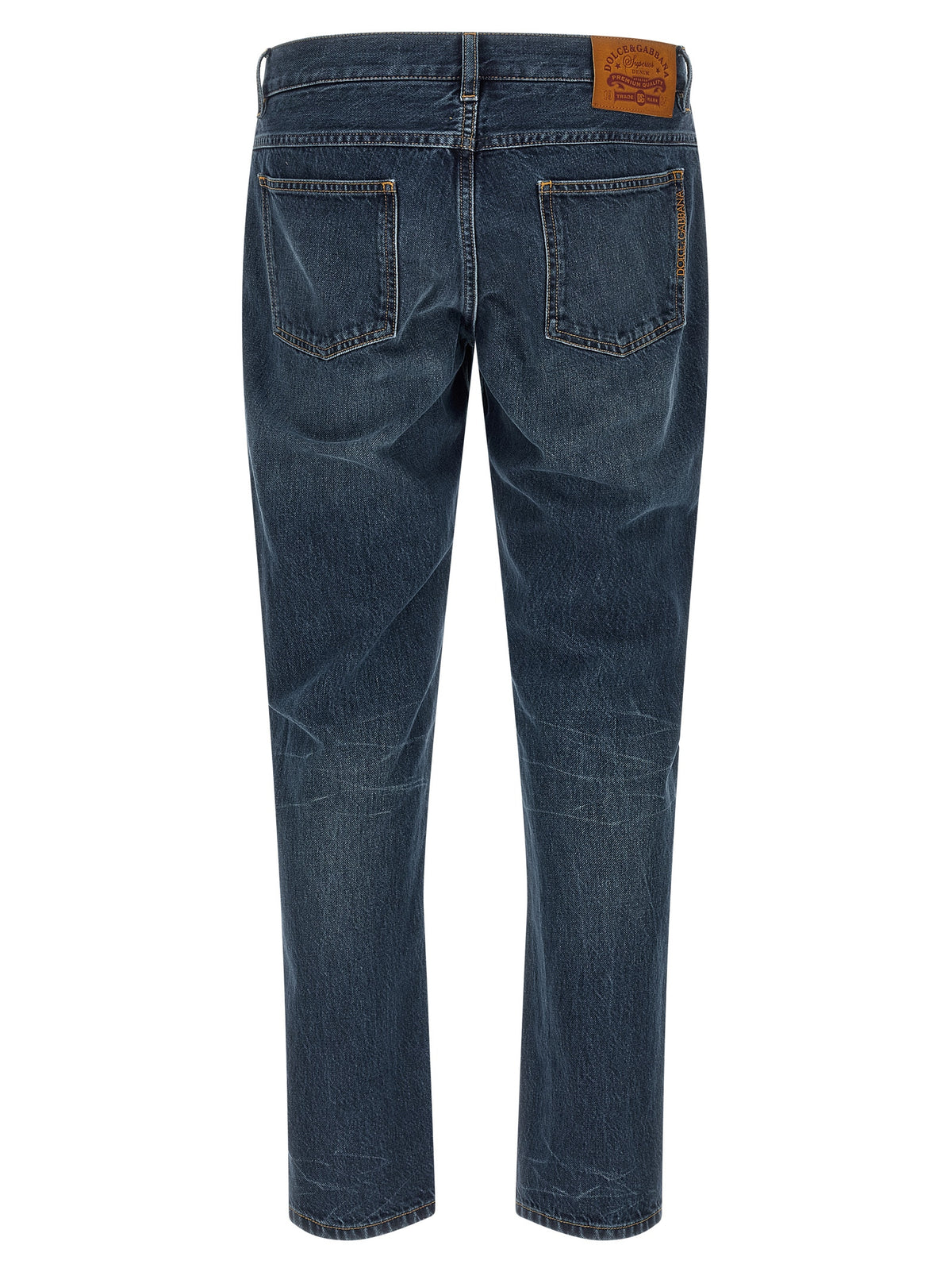 Dolce & Gabbana Blue Cotton Straight Leg Jeans