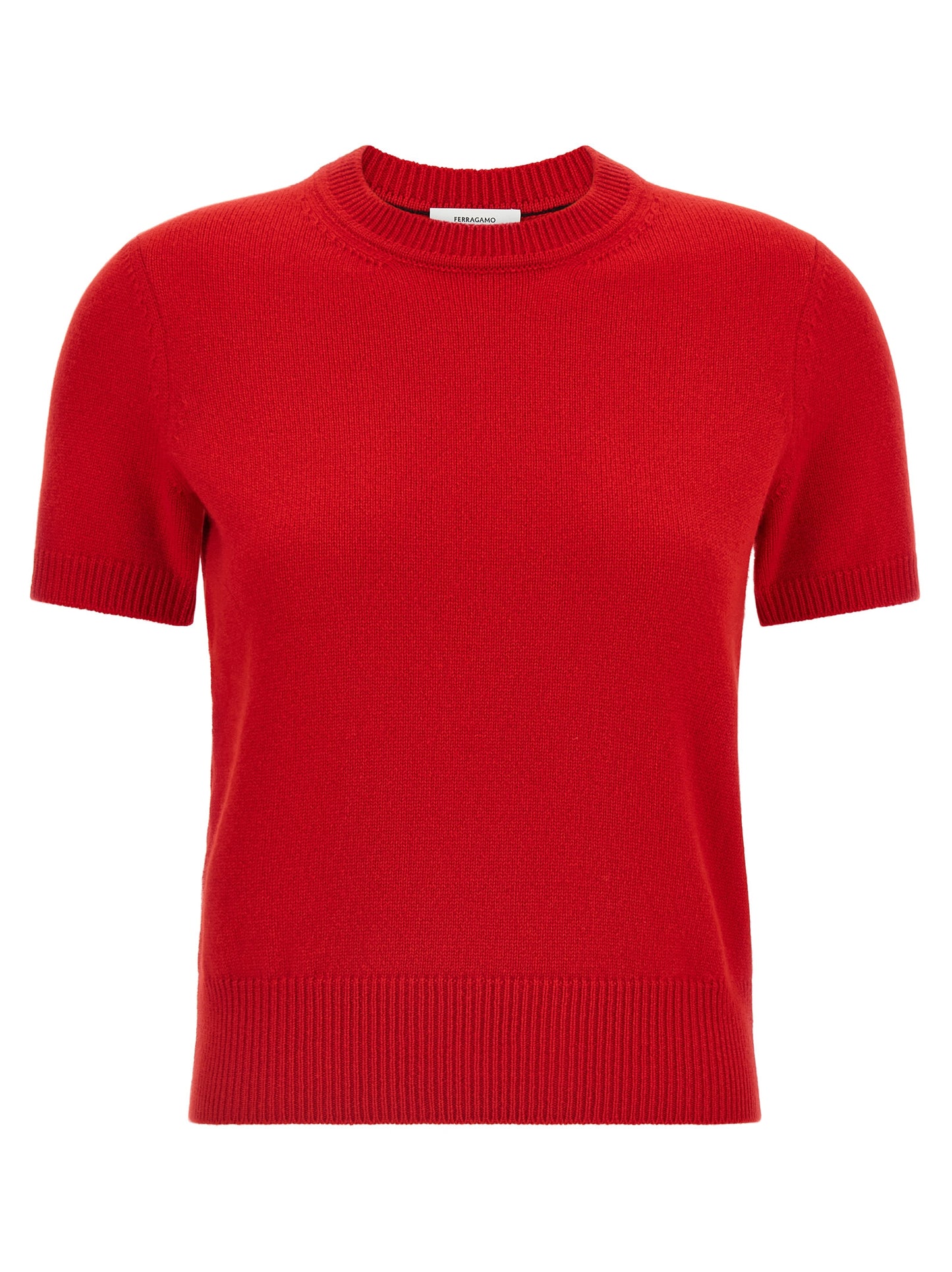 Jersey Ferragamo Con Tejido De Pura Cachemira En Color Rojo