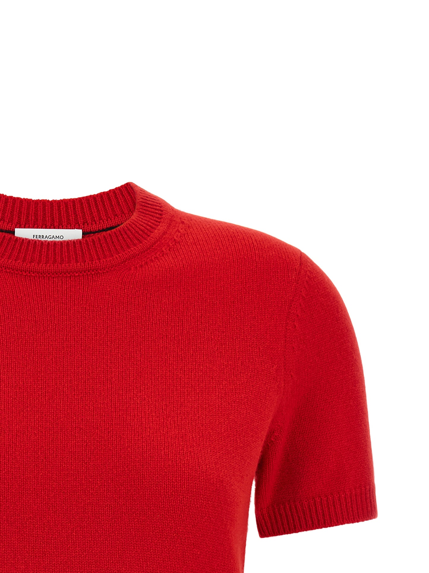 Jersey Ferragamo Con Tejido De Pura Cachemira En Color Rojo