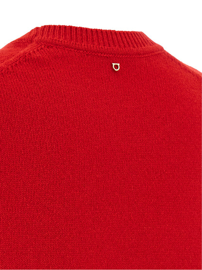 Jersey Ferragamo Con Tejido De Pura Cachemira En Color Rojo