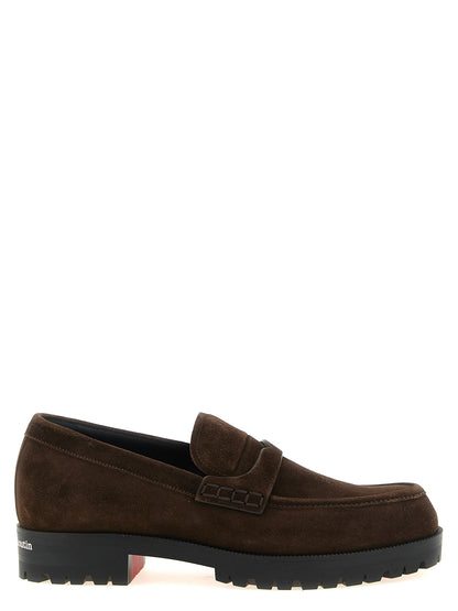 Christian Louboutin Cavarin Brown Calfskin Loafers
