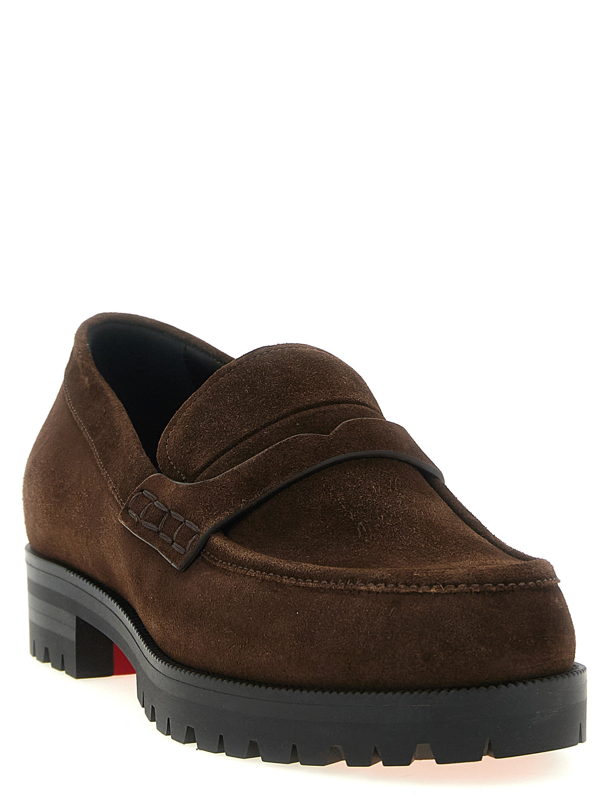 Christian Louboutin Cavarin Brown Calfskin Loafers
