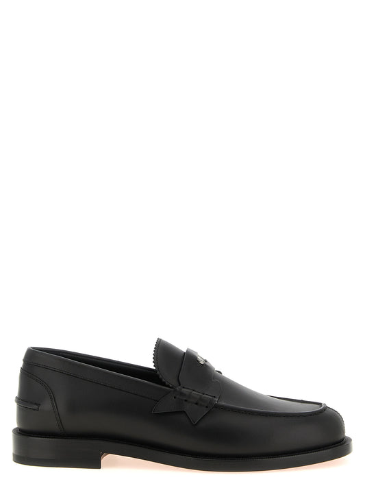 Christian Louboutin Mocasines En Piel De Ternera Negra Slip On