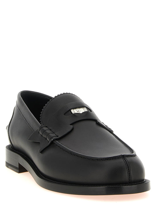 Christian Louboutin Mocasines En Piel De Ternera Negra Slip On