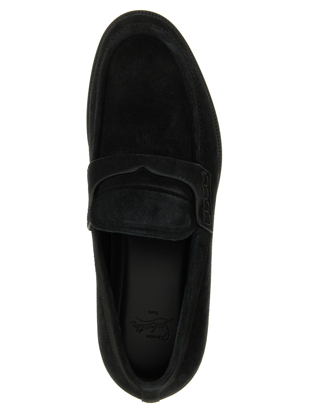 Christian Louboutin Cavadin Black Leather Contemporary Slip-On Loafers