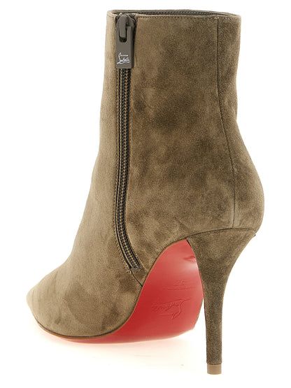 Bottines Christian Louboutin beige en cuir de veau