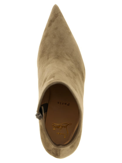 Bottines Christian Louboutin beige en cuir de veau