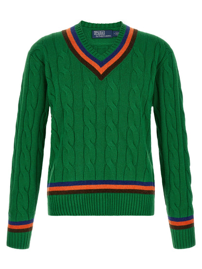 Cardigan en Laine Bicolore Polo Ralph Lauren Design Classique