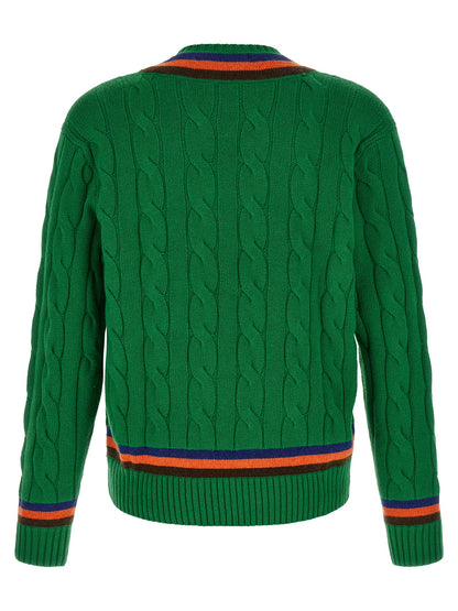 Cardigan en Laine Bicolore Polo Ralph Lauren Design Classique