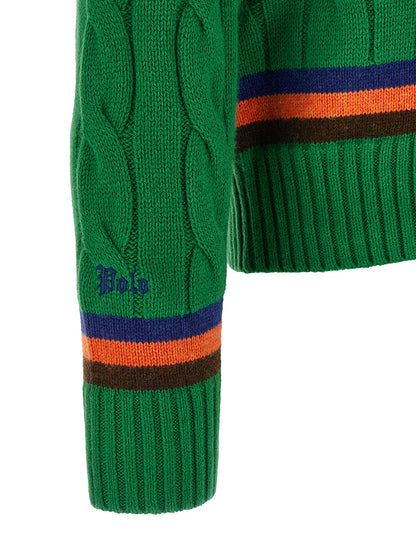 Cardigan en Laine Bicolore Polo Ralph Lauren Design Classique