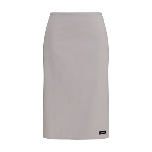 Miu Miu Gray Cotton Midi Skirt