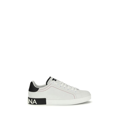 Dolce & Gabbana Bos Taurus Calfskin White Low-Top Sneakers