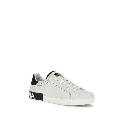 Dolce & Gabbana Bos Taurus Calfskin White Low-Top Sneakers
