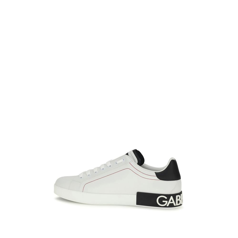 Dolce & Gabbana Bos Taurus Calfskin White Low-Top Sneakers