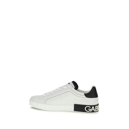 Dolce & Gabbana Bos Taurus Calfskin White Low-Top Sneakers