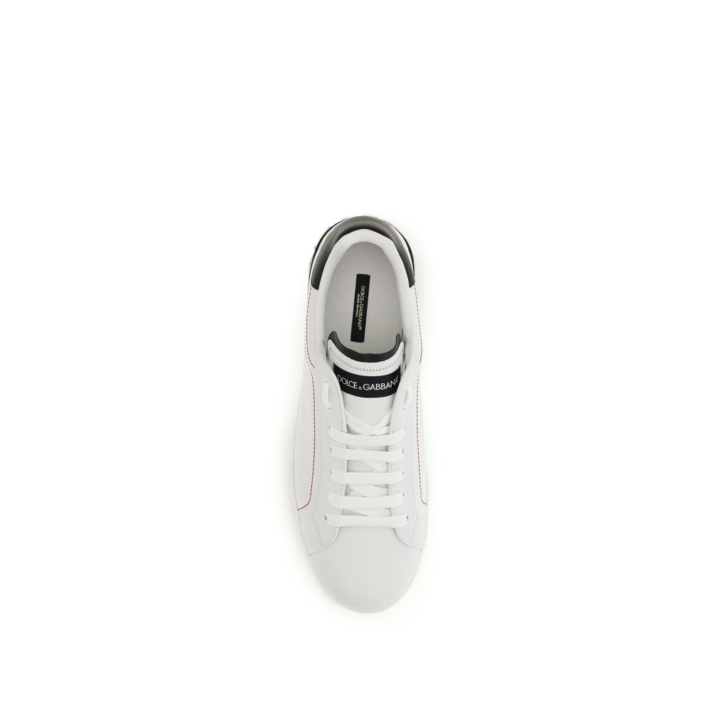 Dolce & Gabbana Bos Taurus Calfskin White Low-Top Sneakers